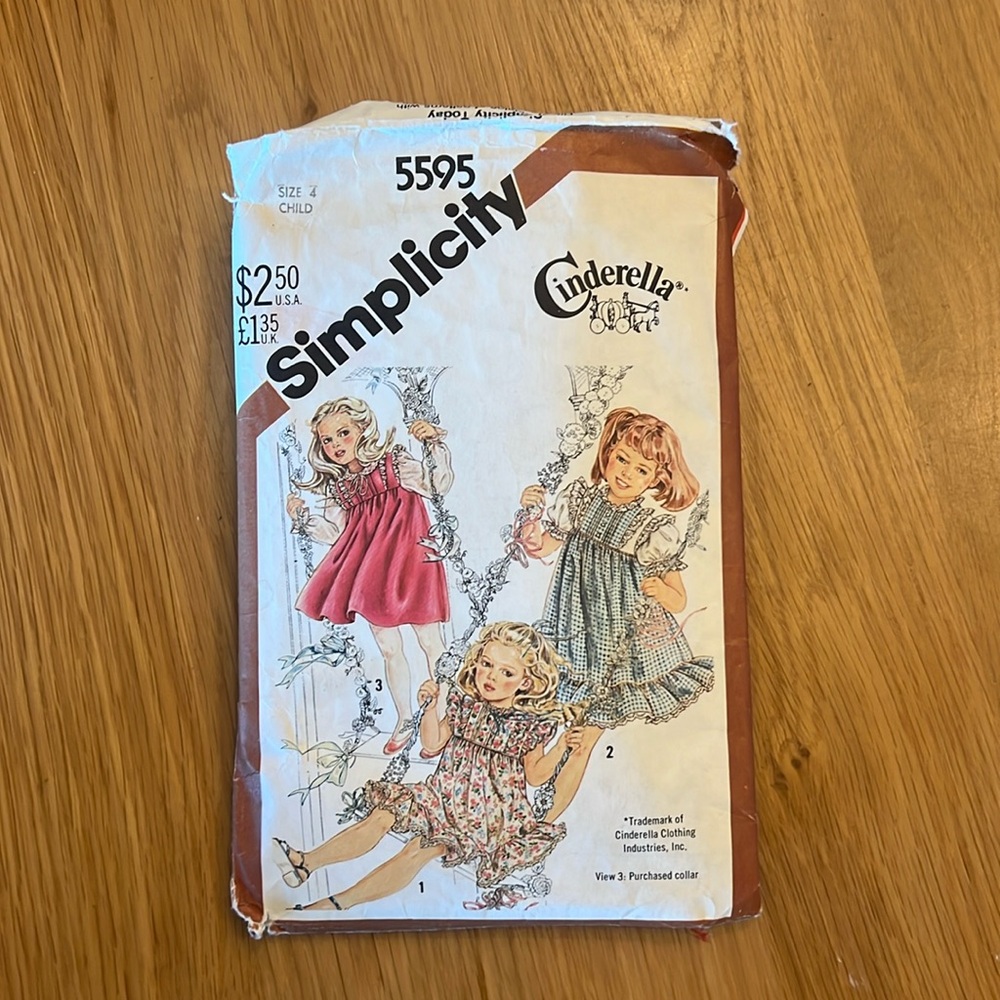 Vintage Simplicity toddler size 4 dress patterns